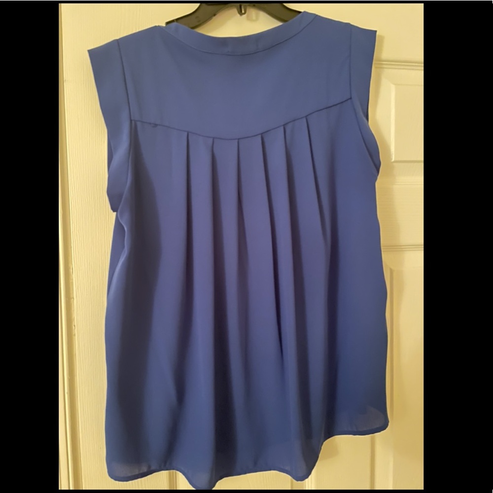 Pleione Medium Blue Top w/ Pleated Back - Picture 4 of 4